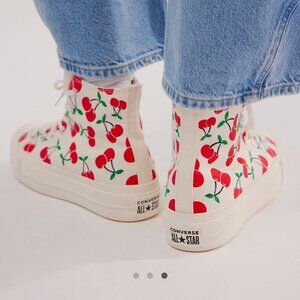Converse Cherry Print High-Top Sneakers - Red and White